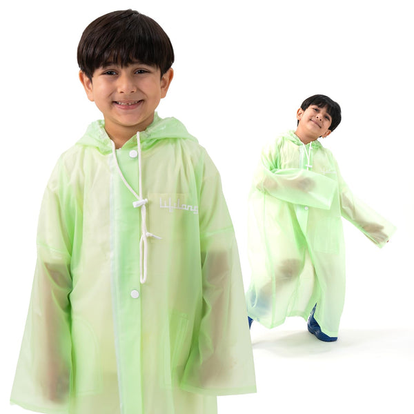 Kids Unisex Hooded Raincoat with School Bag Extension