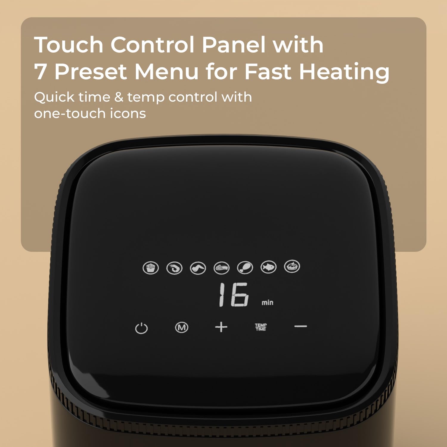 Lifelong 4.2 Litre Digital Air Fryer | Touch Control, 7 Preset Menu, Detachable Handle, Non-Stick Basket, Rapid Air Technology | Oil-Free Cooking for Grilling, Roasting & Baking | Energy Efficient