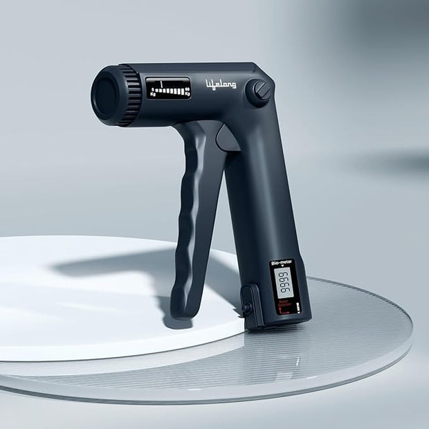 Lifelong Adjustable Hand Gripper with Counter – 5–60kg Resistance Forearm Strengthener for Men & Women, Physiotherapy & Gym Accessory (Grey)