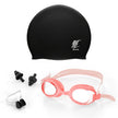 Lifelong Swimming Combo Kit for Kids 5+ Years- Swimming Goggles,Swim Cap with Earplug, NoseClip & - Easy Fit Swimming Accessories - Waterproof Swimming Cap -Anti-Fog Glasses(Pink) Pink Kids Combo