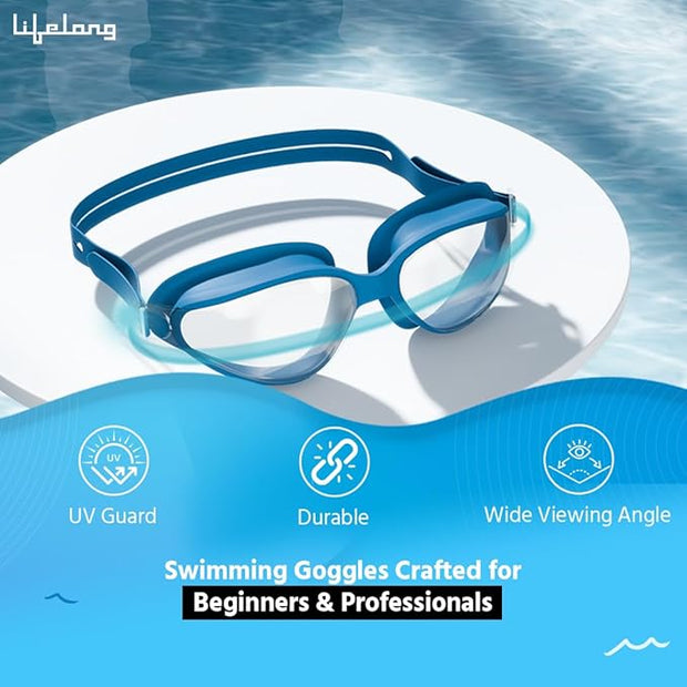 Lifelong Swimming Goggles – UV Protection, Anti-Fog Glasses with Adjustable Strap