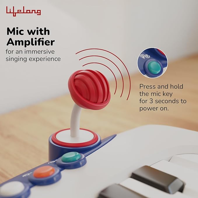 Lifelong Cuppy Kids Piano Keyboard with Microphone – Musical Learning Toy for Toddlers & Children 2+ Years