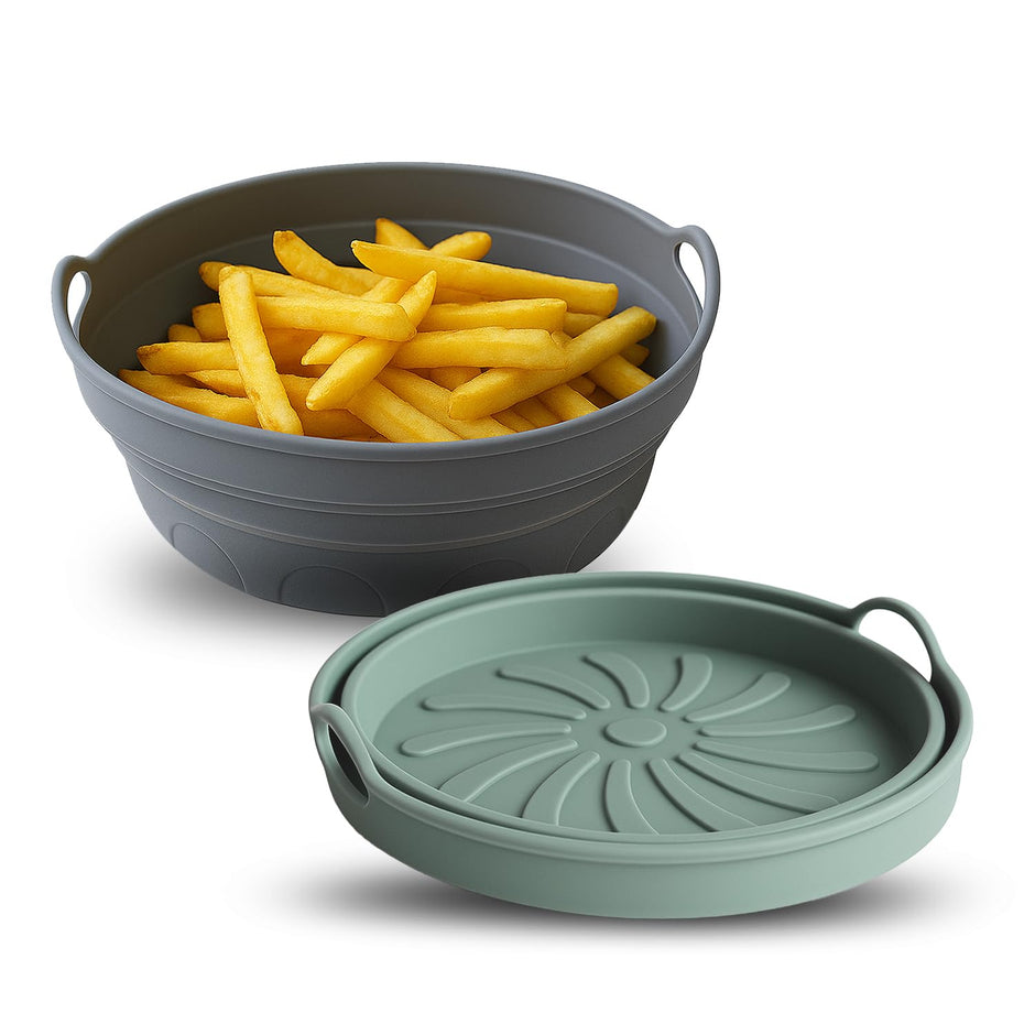 Lifelong Silicone Air Fryer Basket Tray with Ear Handles | Pack of 2