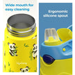 Lifelong 350ml Water Bottle for School Kids with Straw & Cleaner | Stainless Steel Insulated Spout Sipper Bottle for Boys & Girls| Leak-Proof | Hot & Cold for Upto 6 Hours ISI Certified(LLBT06,Yellow)