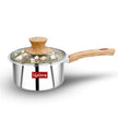 Lifelong TriPly 18 cm Sauce Pan for Cooking, 2.25 litres Sauce Pan with Glass Lid