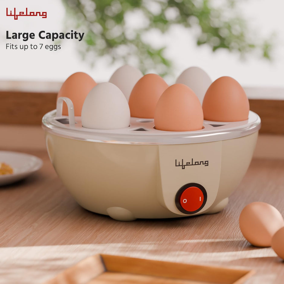 Lifelong Egg Boiler for 7 Eggs, 350 Watt | 3 Boiling Modes Hard, Medium & Soft