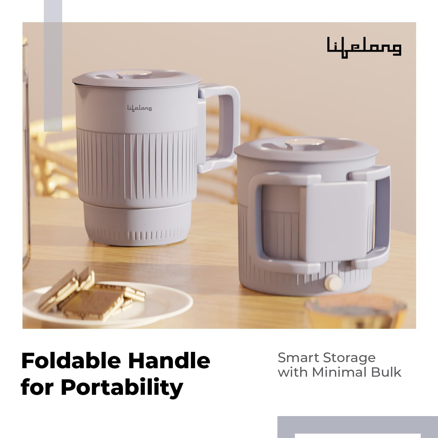 Lifelong Electric Kettle 0.8 Litre | 600W Kettle with Double Wall & Cool Touch Body