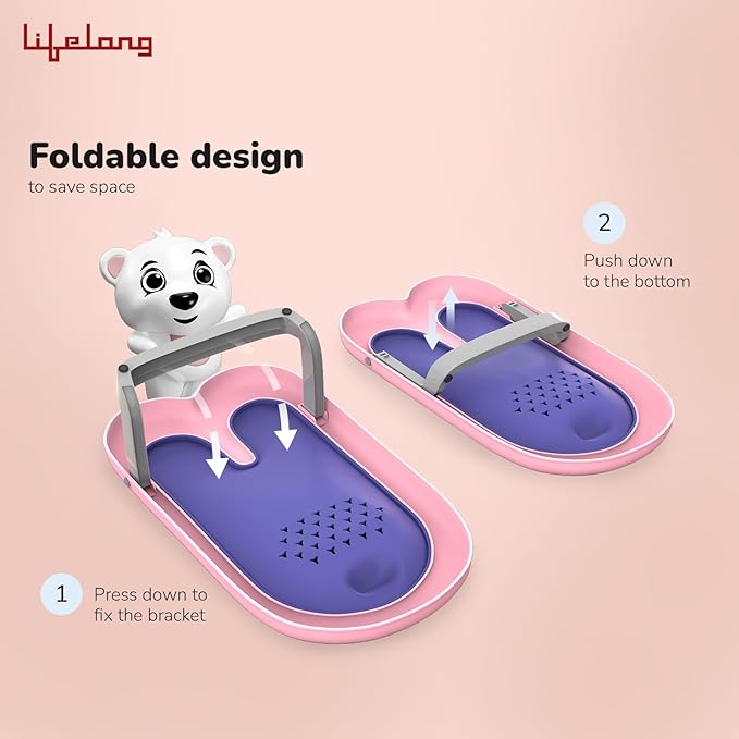 Lifelong Cuppy Baby Bath Chair for Newborns 0–6 Months | Foldable & Anti-Slip