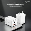 45W GaN Fast Charger with PD – Dual Port USB-A & Type-C (Glacier White)