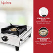 Lifelong 2 Burner Gas Stove Top for Kitchen - Manual Ignition Cooktop with Stainless Steel for Kitchen, ISI Certified & Compatible with LPG - 1 Year Manufacturer's (Silver, LLGS991)