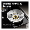 3 Burner Glass Gas Stove with Free Gas Saver – ISI Certified, LPG Compatible