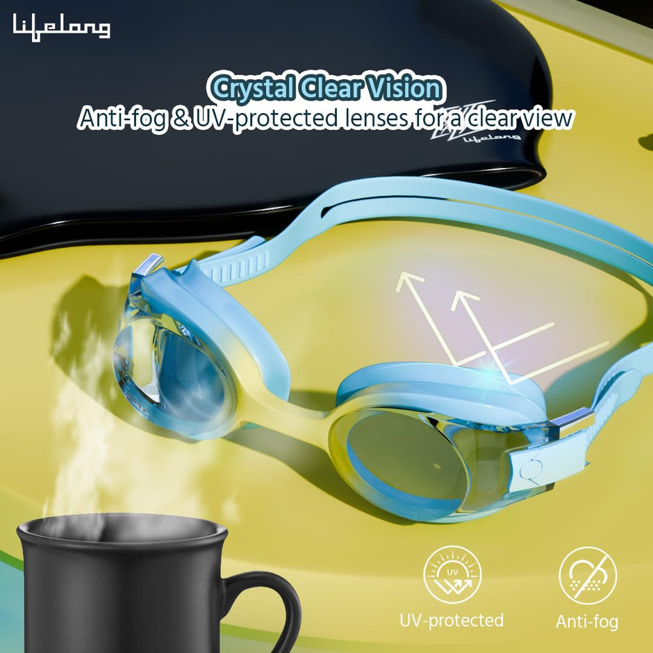 Lifelong Swimming Combo Kit for Kids 5+ Years| Swimming Goggles, Swim Cap with Earplug, Noseclip