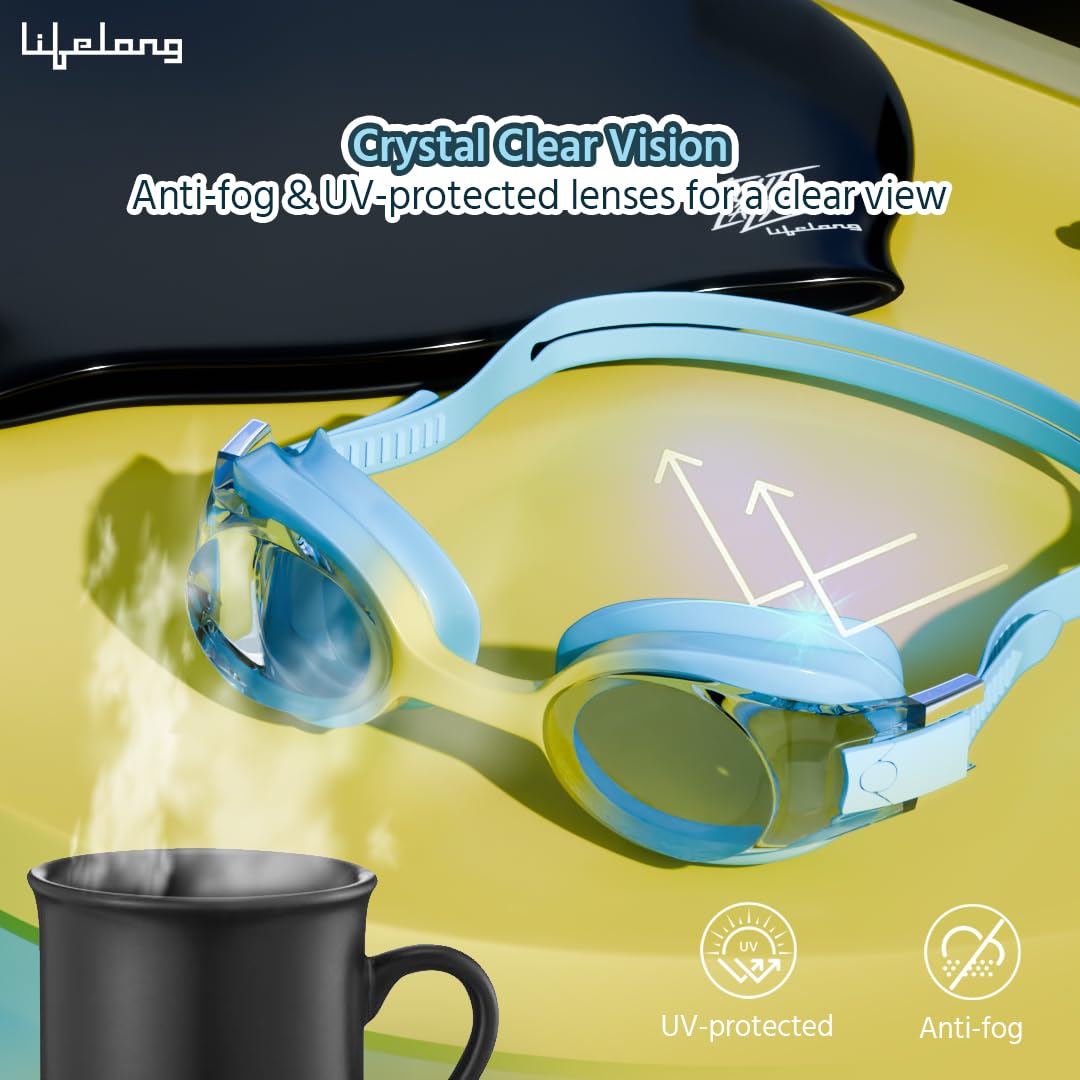 Lifelong Swimming Combo Kit for Kids 5+ Years| Swimming Goggles, Swim Cap with Earplug, Noseclip