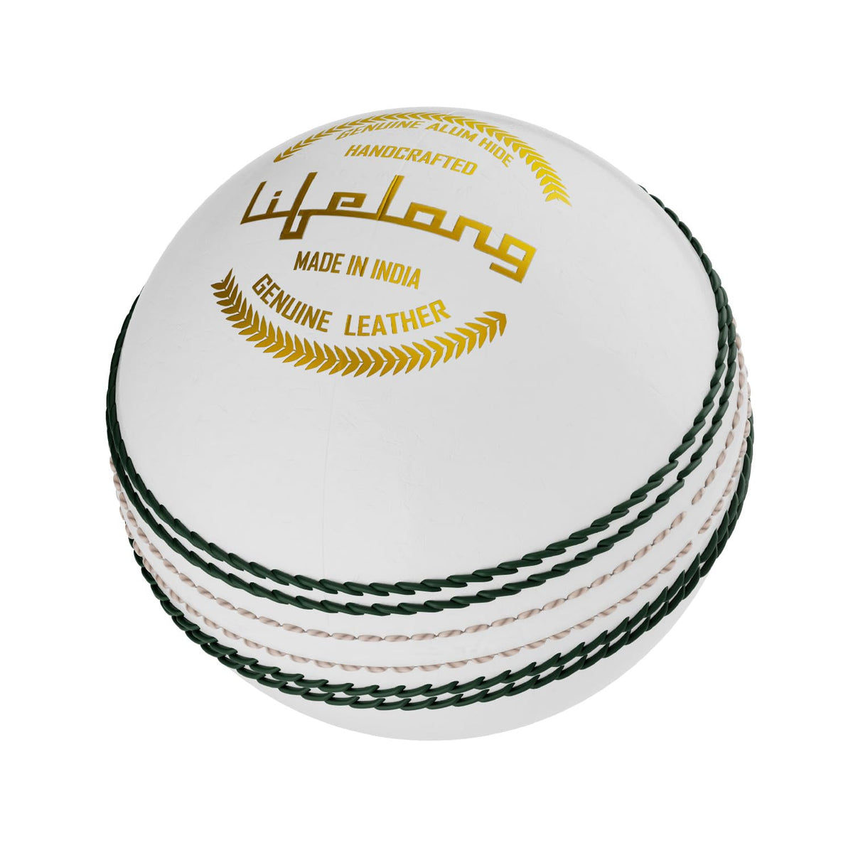 Lifelong Cricket Leather Ball | 4-Piece Hand-Stitched | Genuine Leather | Premium Lacquer Finish | High Abrasion Resistance | ICC Standard Weight 156g | Ideal for 20 Over Match & Training | White