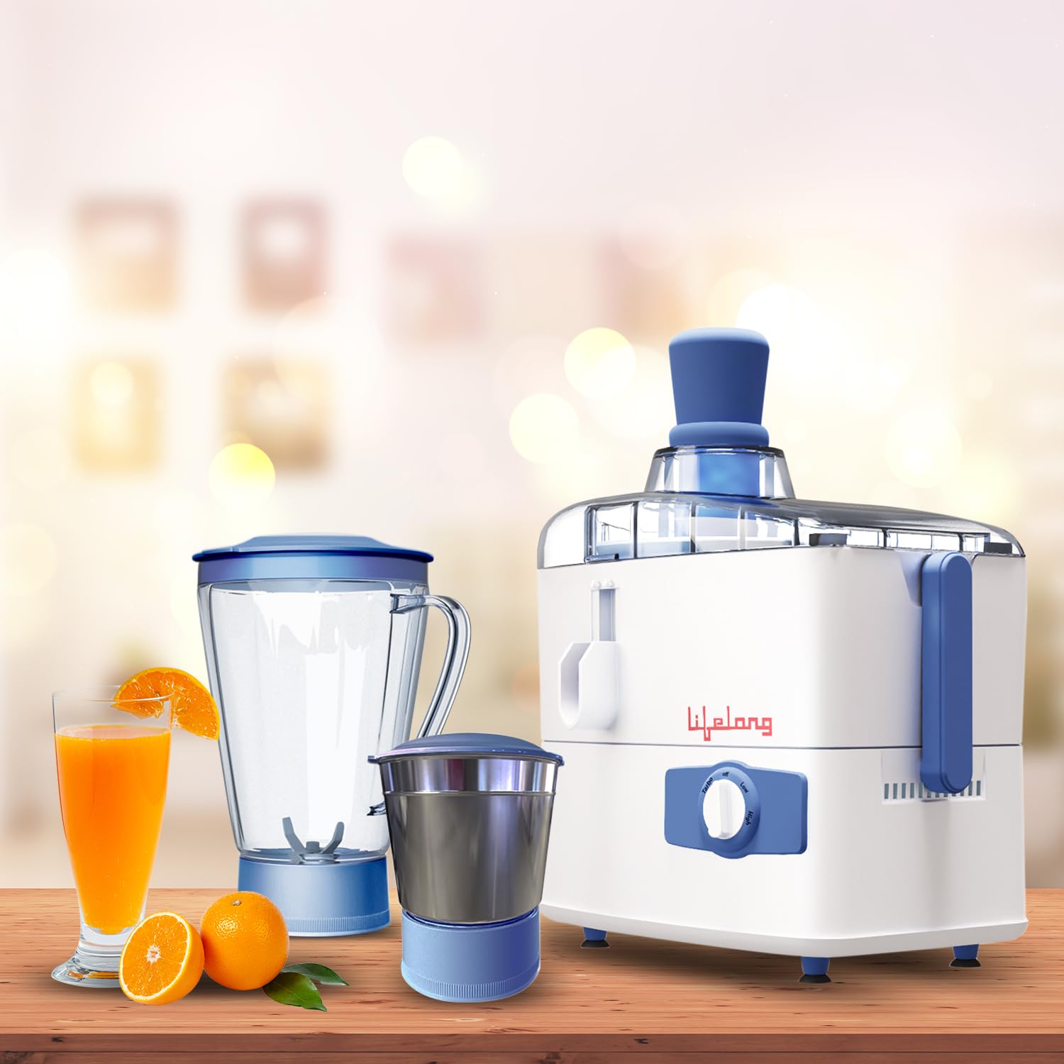 Lifelong Juicer, Mixer & Grinder for Kitchen | 2 Jars 450 Watt Mixie with Liquidizing and Multipurpose Grinding Jar |Blender for Juices, Chutneys & Masalas with Stainless Steel Blades, 2-Speed Control