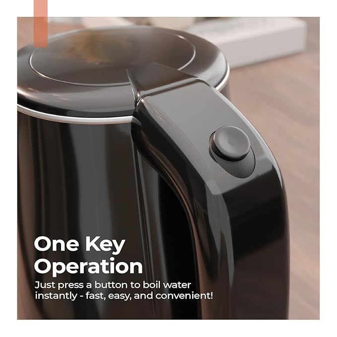Electric Kettle 1.5L – 1350W Stainless Steel with Cool Touch & Auto Shut-Off