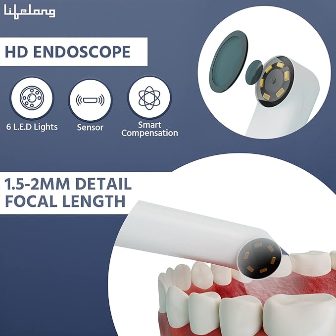 Rechargeable Electric Toothbrush with 3 Brush Heads & Camera – White (LLDC108)