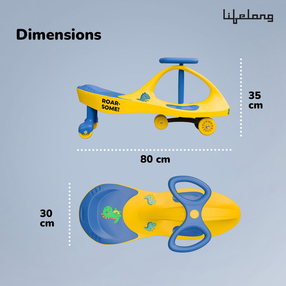 Lifelong Cuppy Jiggle Swing Car for Kids | No Battery Fun Ride for 2-5 Years