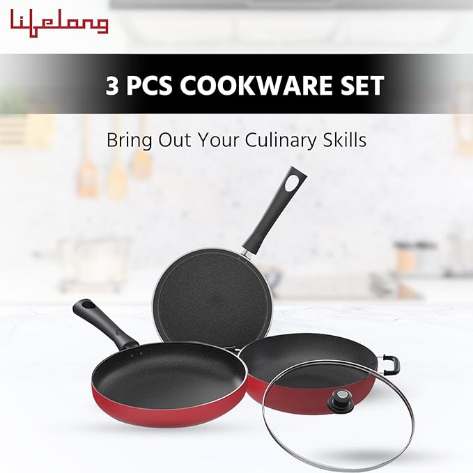 Lifelong Kitchen Combo Set – 3 Burner Stove, Cookware, Mixer, Kettle & More