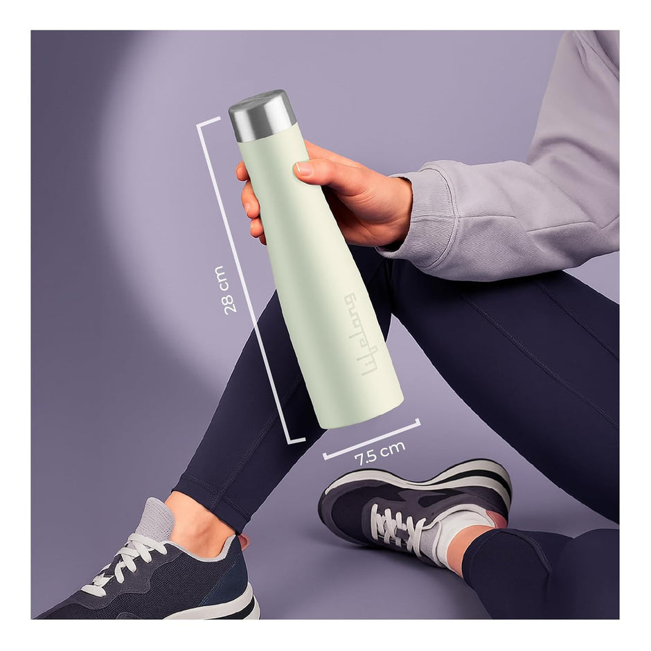 Lifelong Stainless Steel Water Bottle 900ml | Durable, Leak-Proof, Easy Grip, Rust Free, Easy-to-Clean, Odour-Free Bottle with Secure Cap for School, Travel, Gym & Work (LLBT03GL, Glacier)