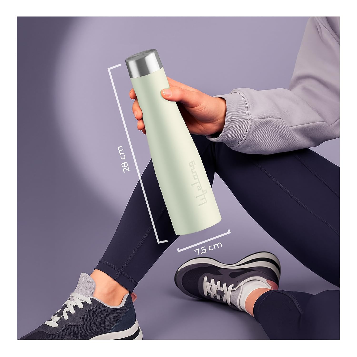 Lifelong Stainless Steel Water Bottle 900ml | Durable, Leak-Proof, Easy Grip, Rust Free, Easy-to-Clean, Odour-Free Bottle with Secure Cap for School, Travel, Gym & Work (LLBT03GL, Glacier)