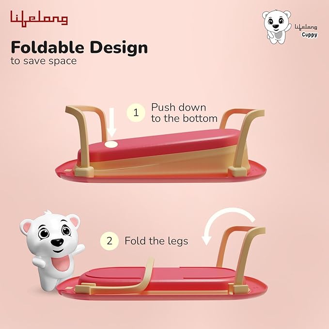 Lifelong Cuppy Baby Bath Tub – Foldable, Anti-Skid, BPA-Free Tub for 0–3 Years