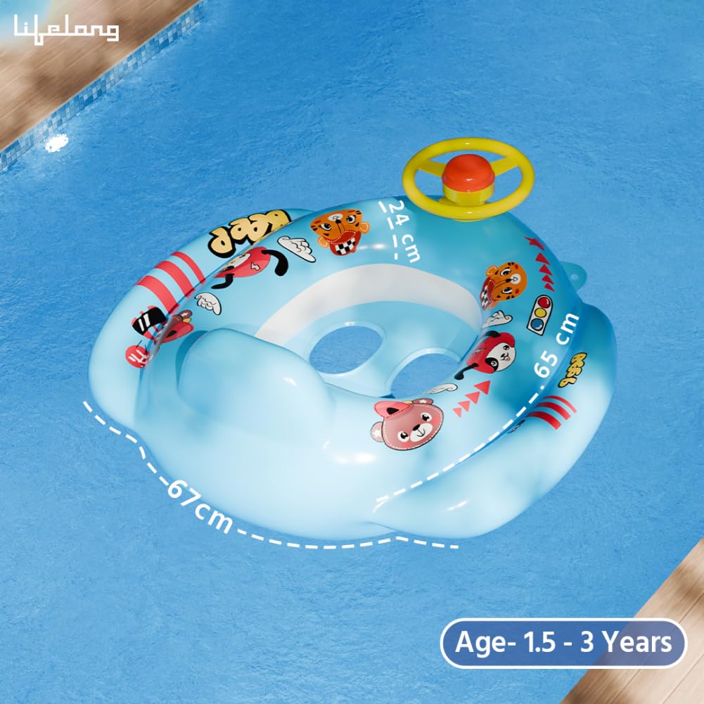 Lifelong Swimming Tube Inflatable Swim Ring Pool Float Aid Baby Seat Safe Anti-flip (Blue)
