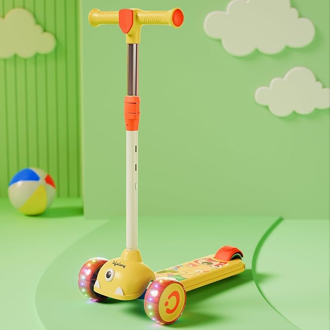 Kids Scooter with LED Wheels and Adjustable Height