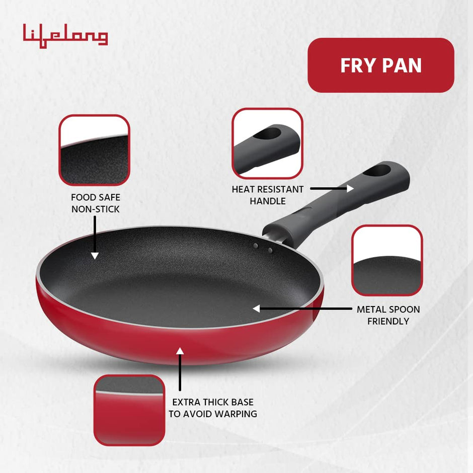 Lifelong 3 Burner Glass Top Gas Stove with Dosa Tawa & Fry Pan Combo – Manual Ignition, High Efficiency (Black)