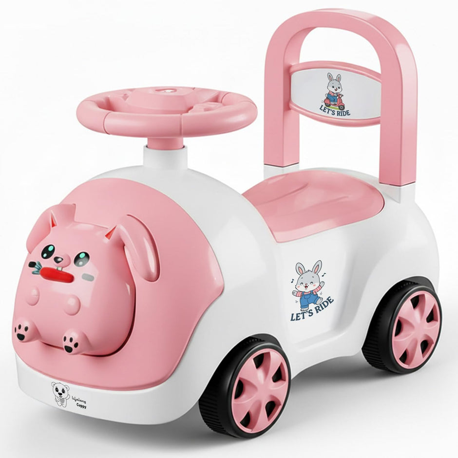Lifelong Bunny Push Ride-On Toy Car for Kids 1-4 Yrs