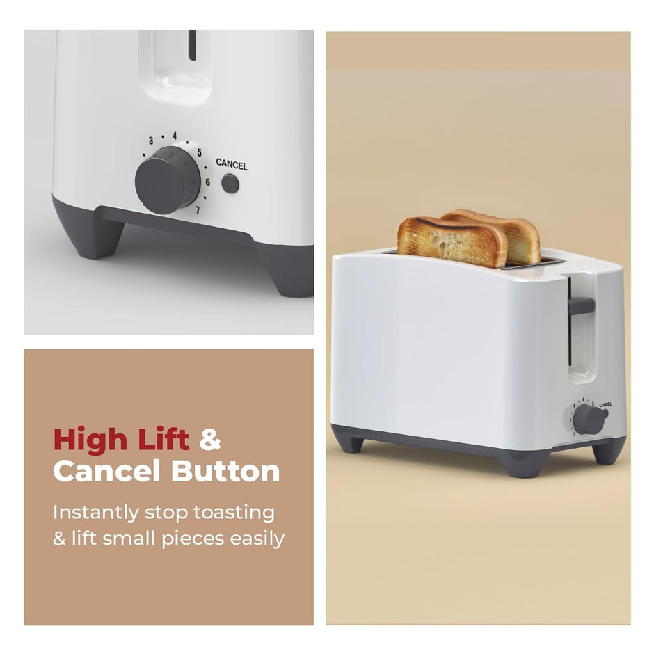 Lifelong Bread Toaster 2 Slice | Auto-Cut-Off | Self-Centering for Even Toasting