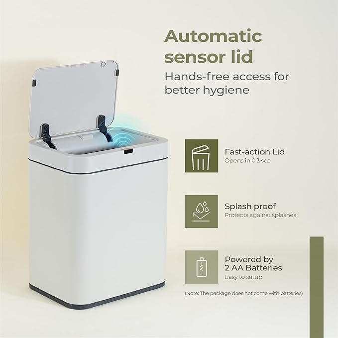 Lifelong 13L Motion Sensor Dustbin – Stainless Steel, Silent & Hands-Free