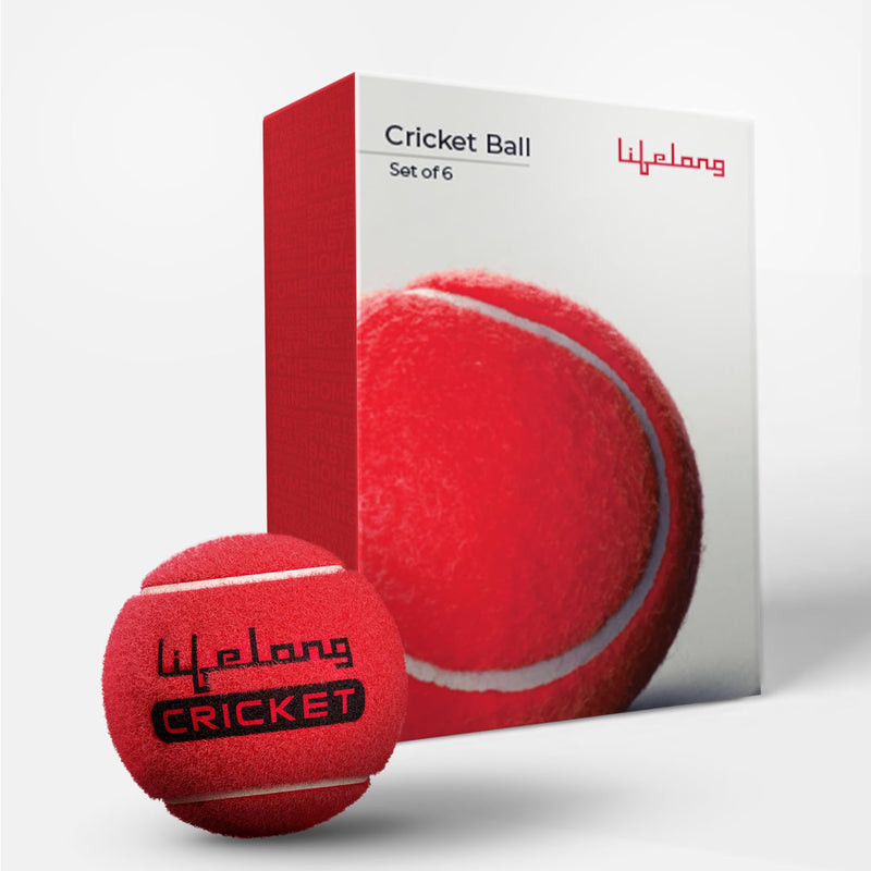 Rubber Cricket Tennis Ball, Set of 6