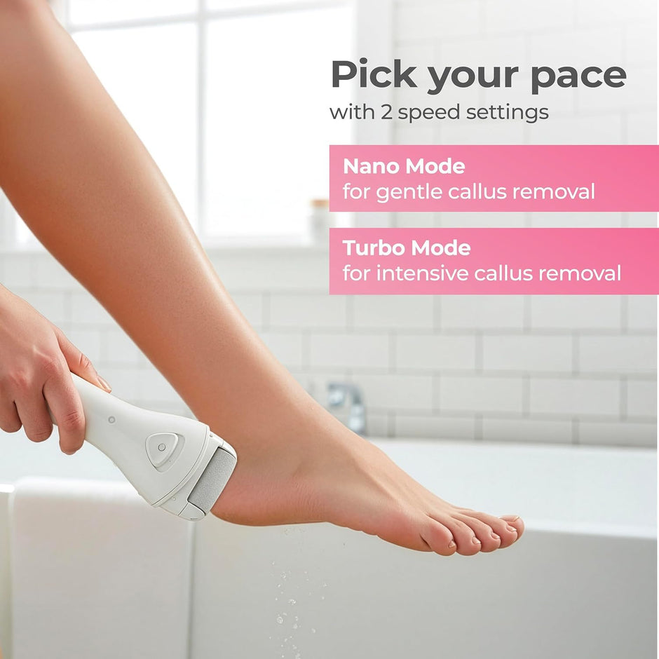 Lifelong Electric Callus Remover for Feet | Rechargeable Foot Scrubber with 3 Roller Heads, 2 Speeds & Waterproof Pedicure Machine