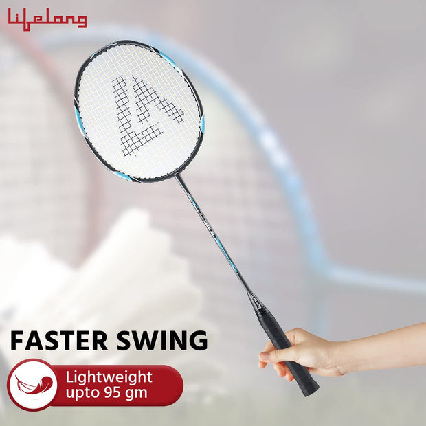 Lifelong Badminton Racquets Blaze1000 Single Piece Graphite Shaft (LLBDR91, Grey)