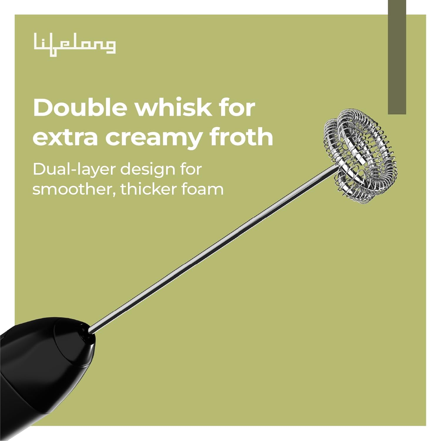 Lifelong Rechargeable Milk Frother and Beater with USB Type-C