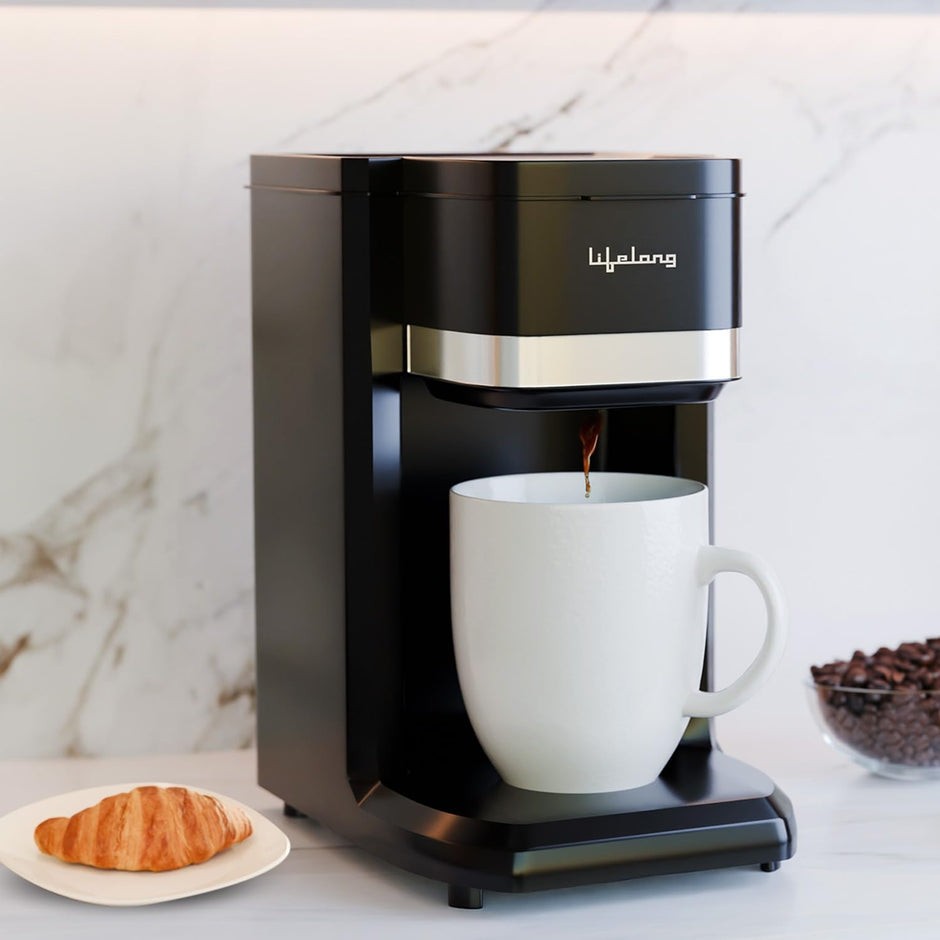 Lifelong Single Cup Coffee Maker- 350 W Coffee Machine for Single Serve