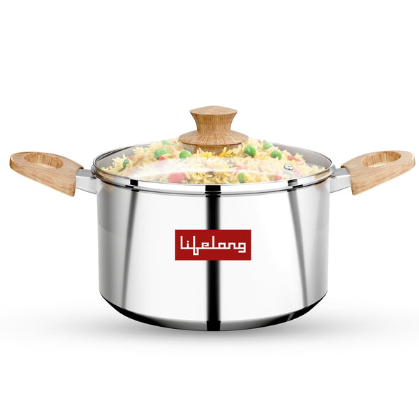 Triply Stainless Steel Sauce Pan with Glass Lid