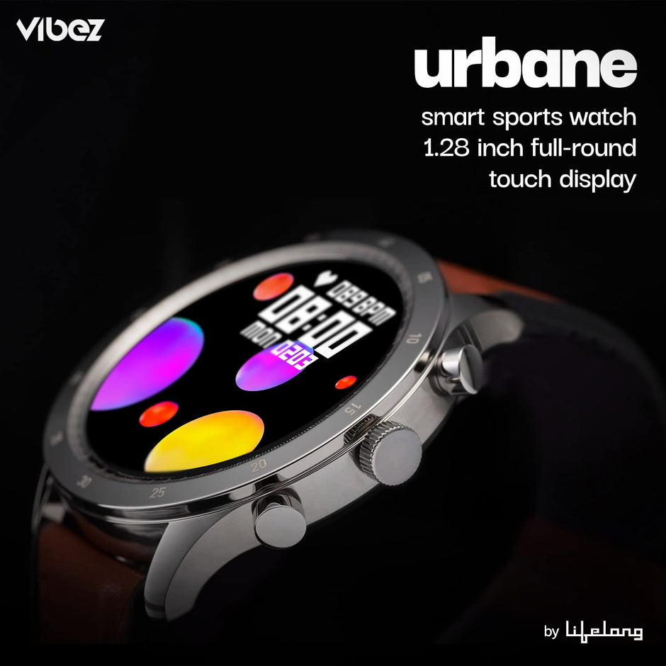 Vibez by Lifelong Urbane Smartwatch-1.32" HD Display-24x7 Heart Rate & Blood Oxygen