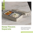 Stainless Steel Lunch Box – 2 Compartment, 700ml Leak-Proof Insulated Tiffin (Light Green)
