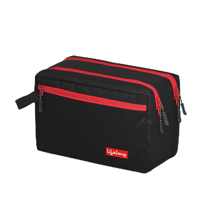 Polyester Toiletry Bag with Transparent Pocket
