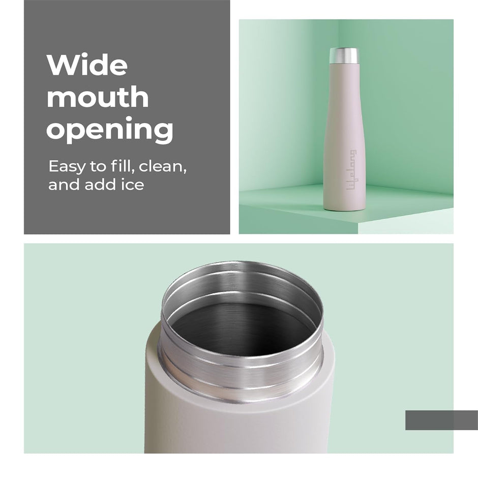 Lifelong Stainless Steel Water Bottle 900ml | Durable, Leak-Proof, Easy Grip, Rust Free, Easy-to-Clean, Odour-Free Bottle with Secure Cap for School, Travel, Gym & Work (LLBT03AB, Almond Birch)