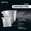 Lifelong Triply Stainless Steel 2.1 Litre Sauce Pan | Riveted Handle with Stainless Steel Lid | 18 cm Diameter | Induction, Dishwasher and Gas Stove Friendly | LLTPSP903 2 Litres