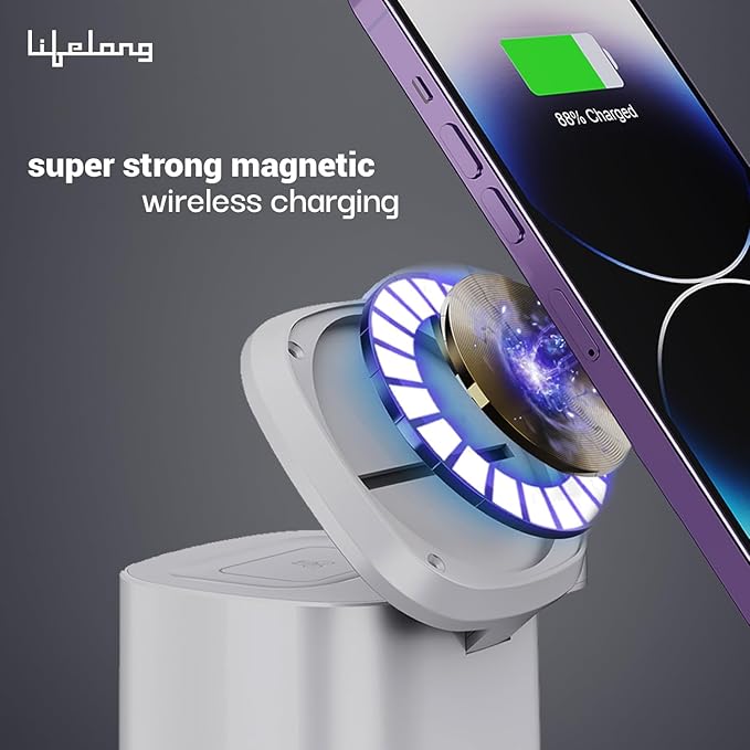 Chargeup 3-in-1 Foldable MagSafe Wireless Charger – 23W Fast Charging (White)