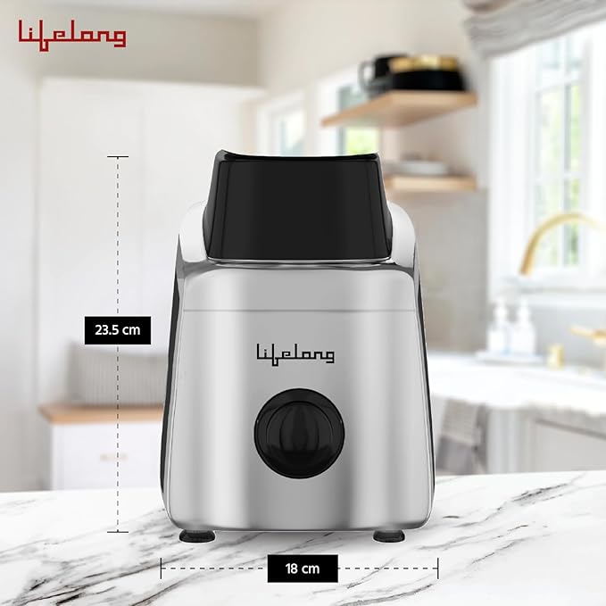 Lifelong 900W Mixer Grinder with 4 Jars & Stainless Steel Blades (Black)
