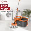 Lifelong 12L Spin Floor Mop Set with 360° Bucket & Microfiber Refills (Orange)