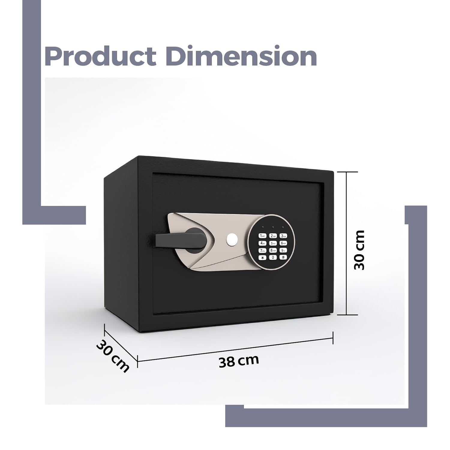 34L Digital Safe Locker – Sturdy Metal Security Box with Electronic Keypad (Multicolor)