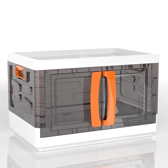 Foldable Storage Box with Clear Door and Handle