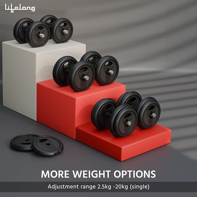 Lifelong PVC 10Kg Gym Set – Dumbbells, Barbell Rods & Weight Plates