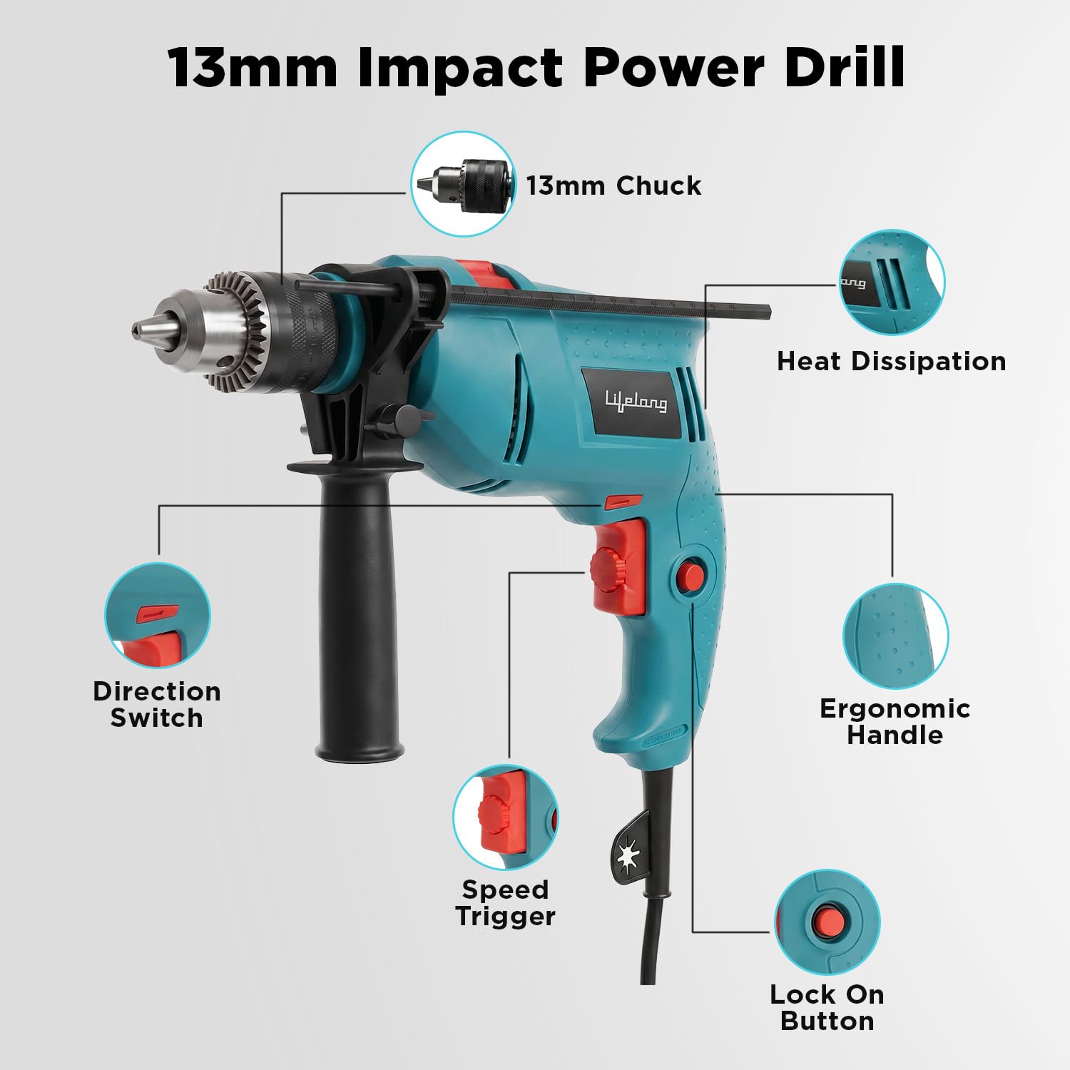Lifelong Corded Drill Tool Kit for Home Repairs, DIY Projects & Drilling Tasks